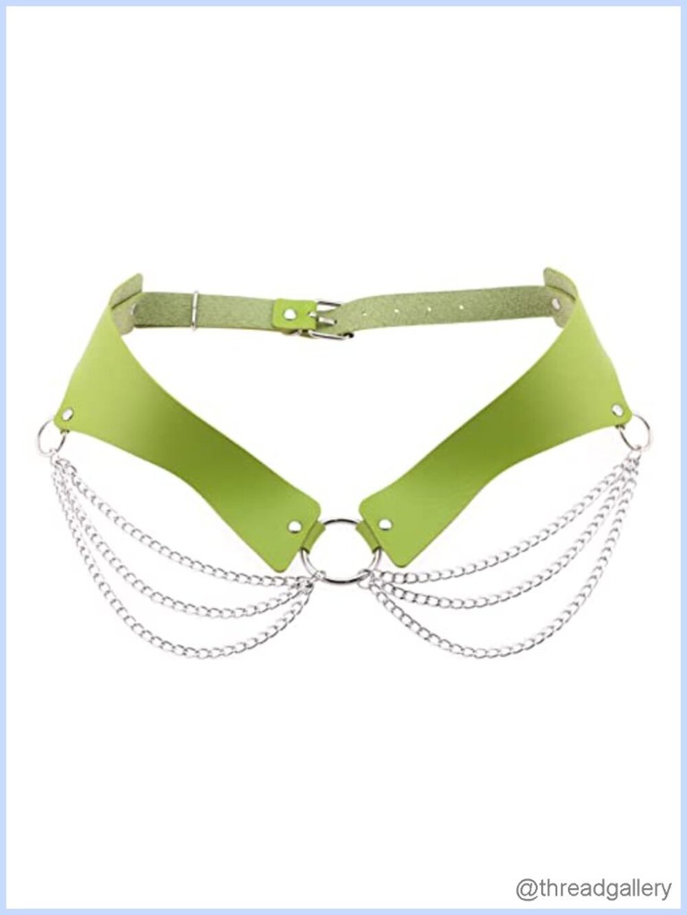 Women Faux Leather Punk Chain Waist Belt Goth Layered Body Belt